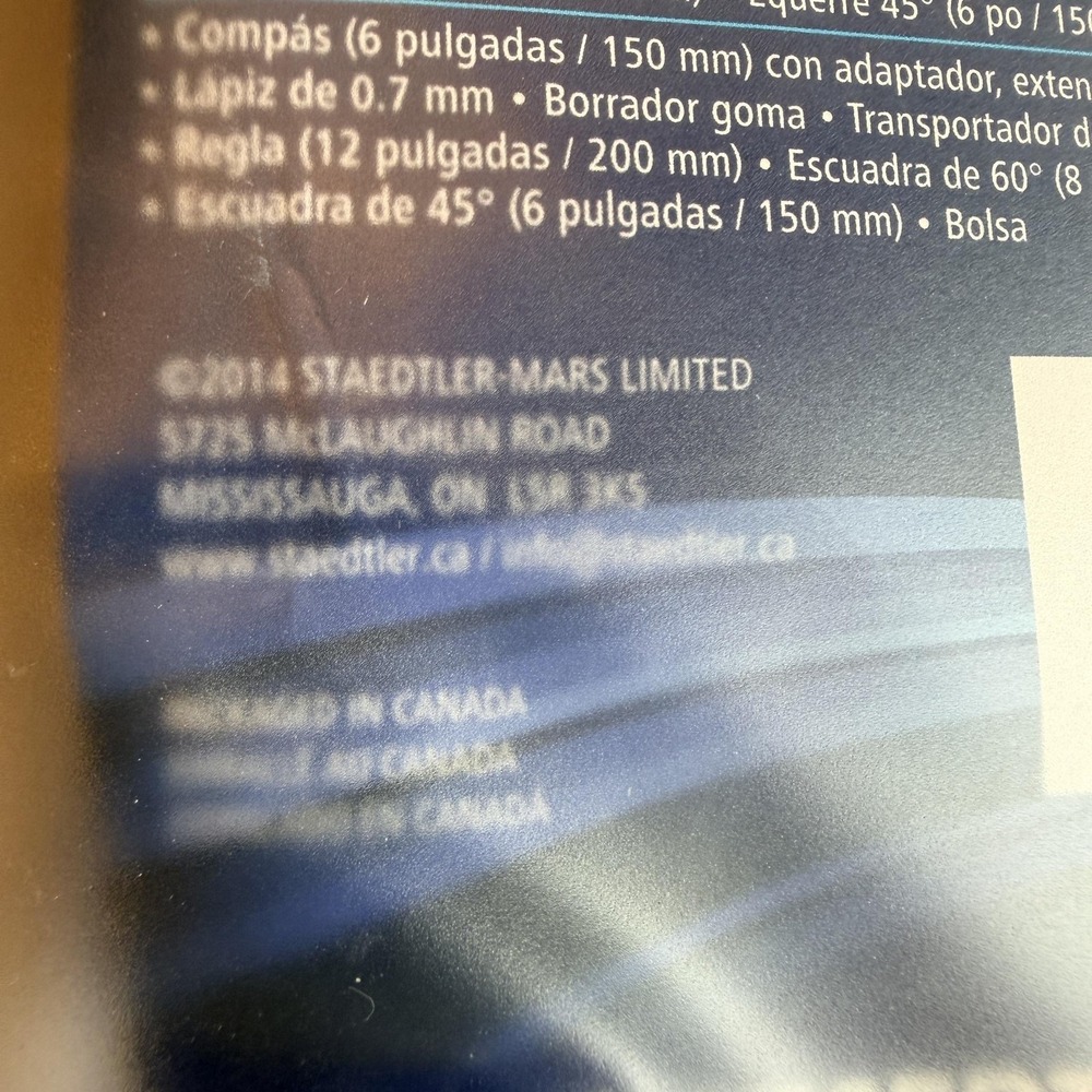 Staedtler Mars Super Math Set 11 Pc Blue Geometry Compass Ruler School Students - Picture 9 of 11